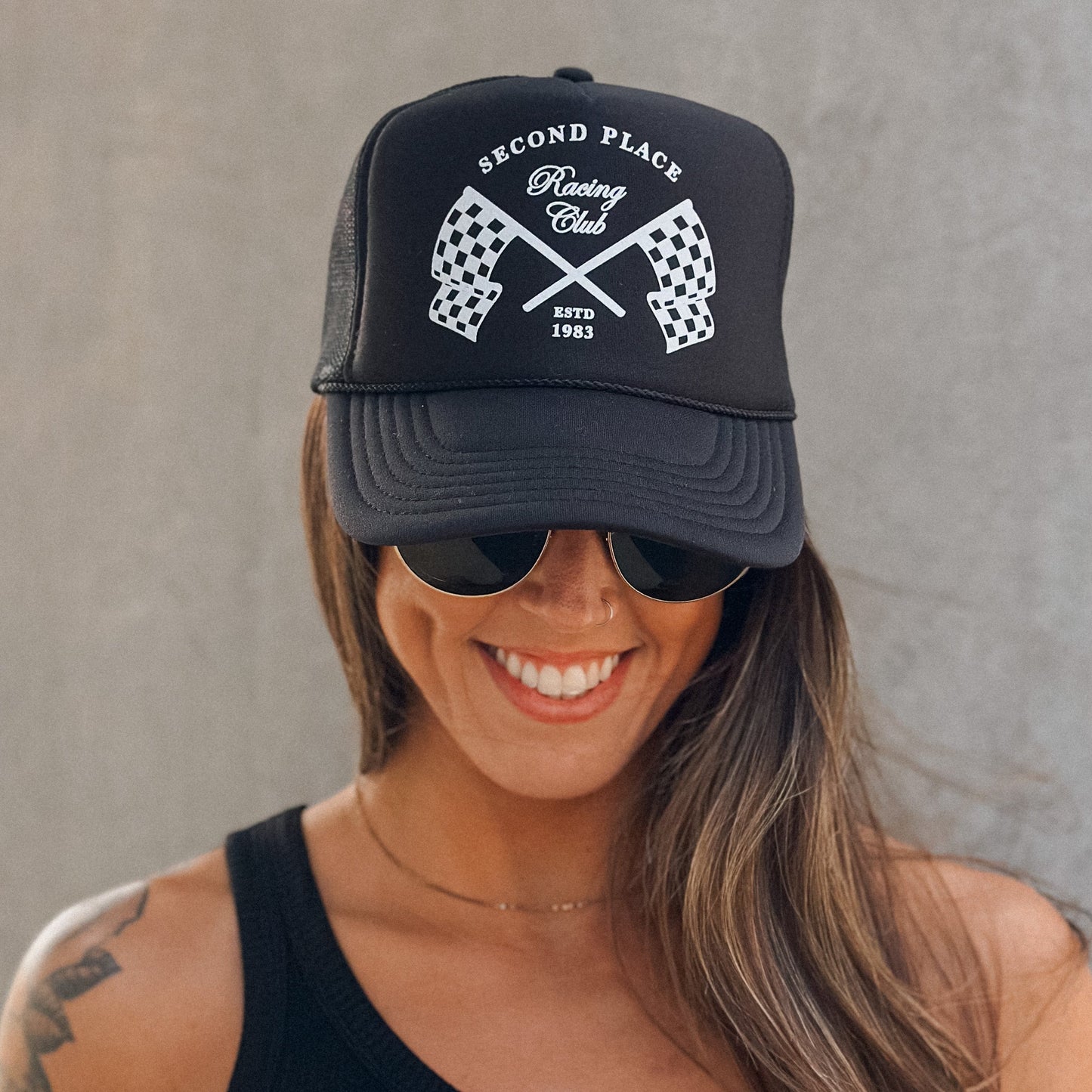 Second Place Racing Trucker Hat (Black)