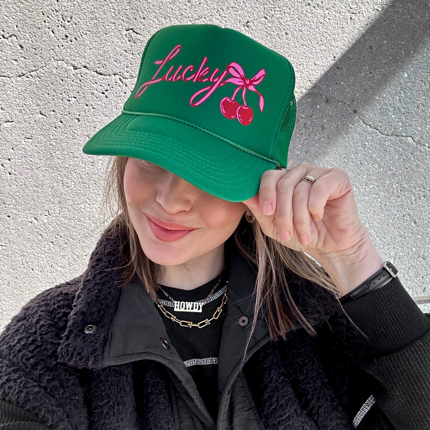 Lucky Girl Trucker Hat (Kelly Green)