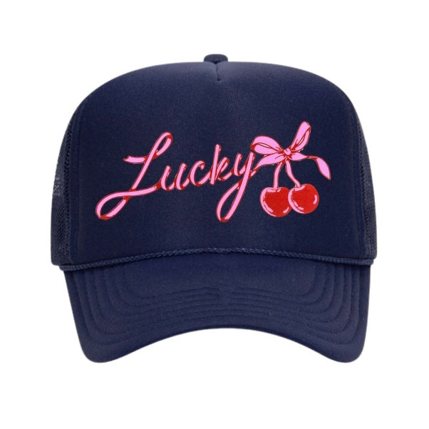Lucky Girl Trucker Hat (Navy)