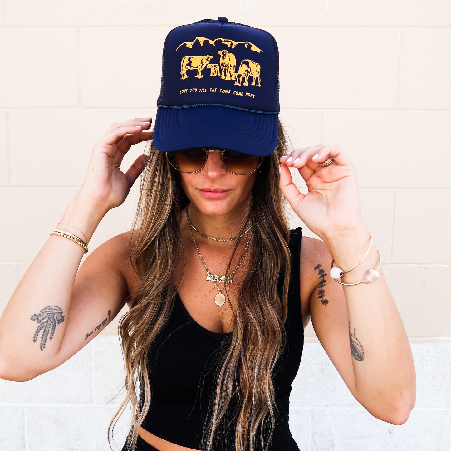 Cows Come Home Trucker Hat (Navy)
