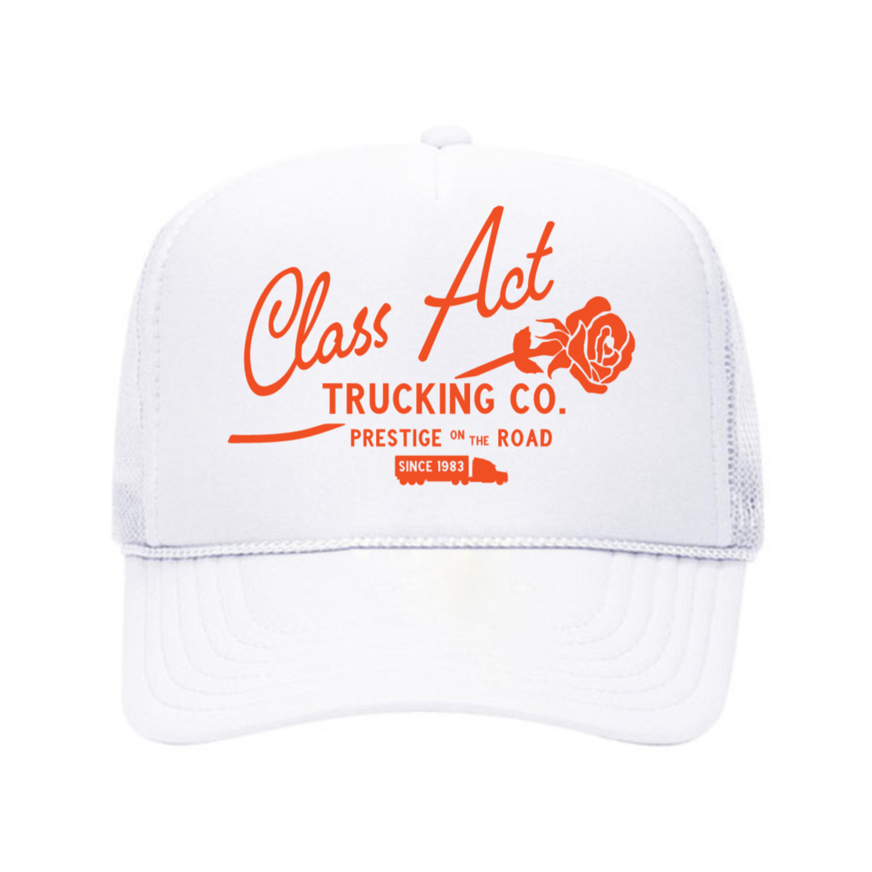 Class Act Trucking Trucker Hat (White)