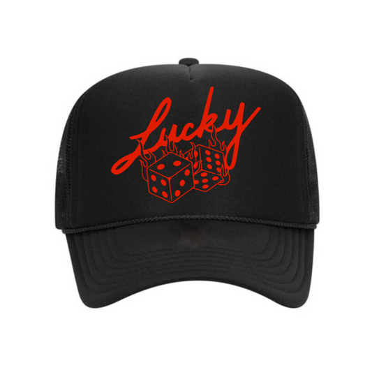 Lucky Roll Trucker Hat (Black)