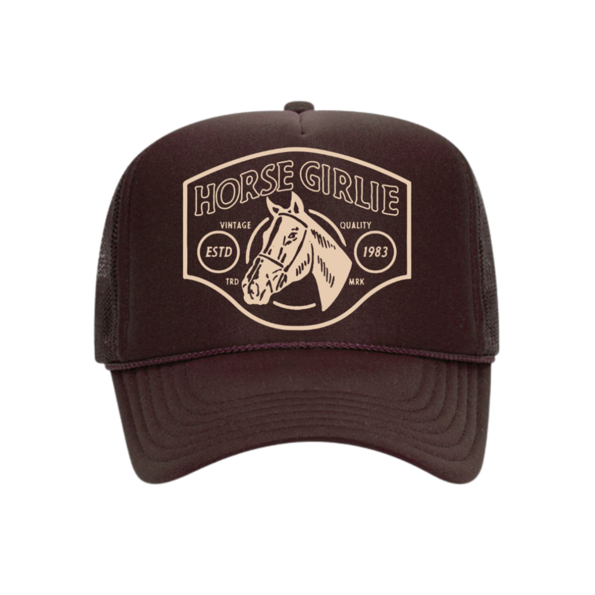 Horse Girlie Trucker Hat (Brown)