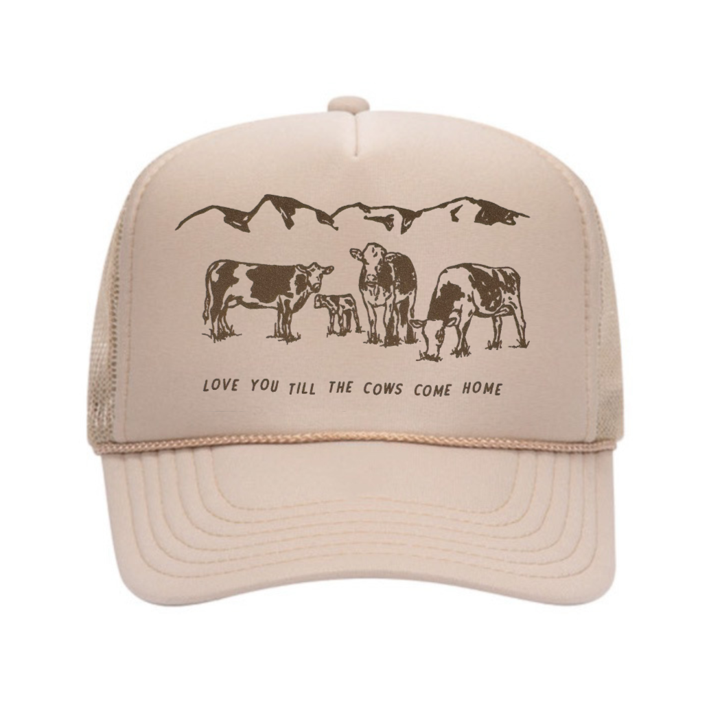 Cows Come Home Trucker Hat (Khaki)