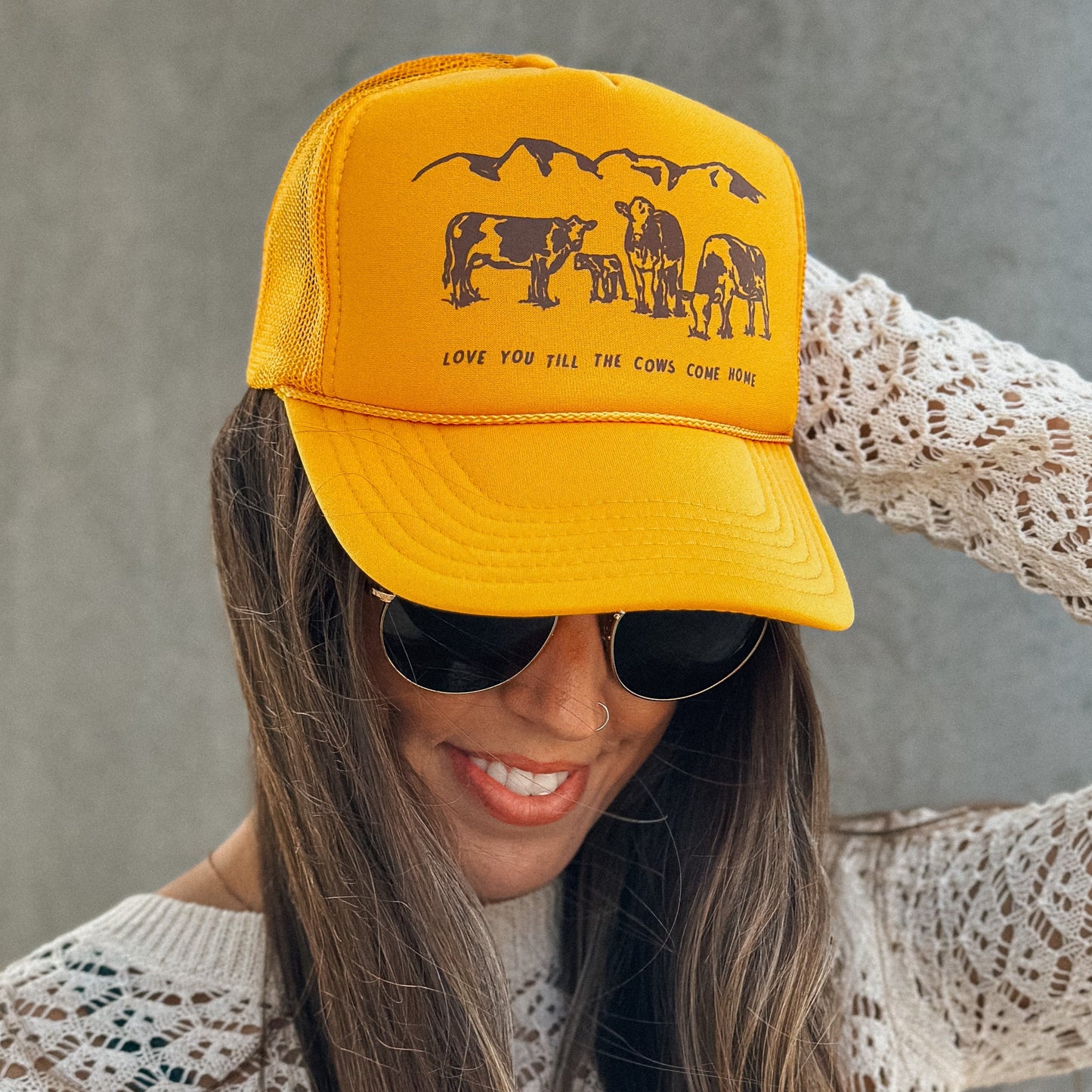 Cows Come Home Trucker Hat (Gold)