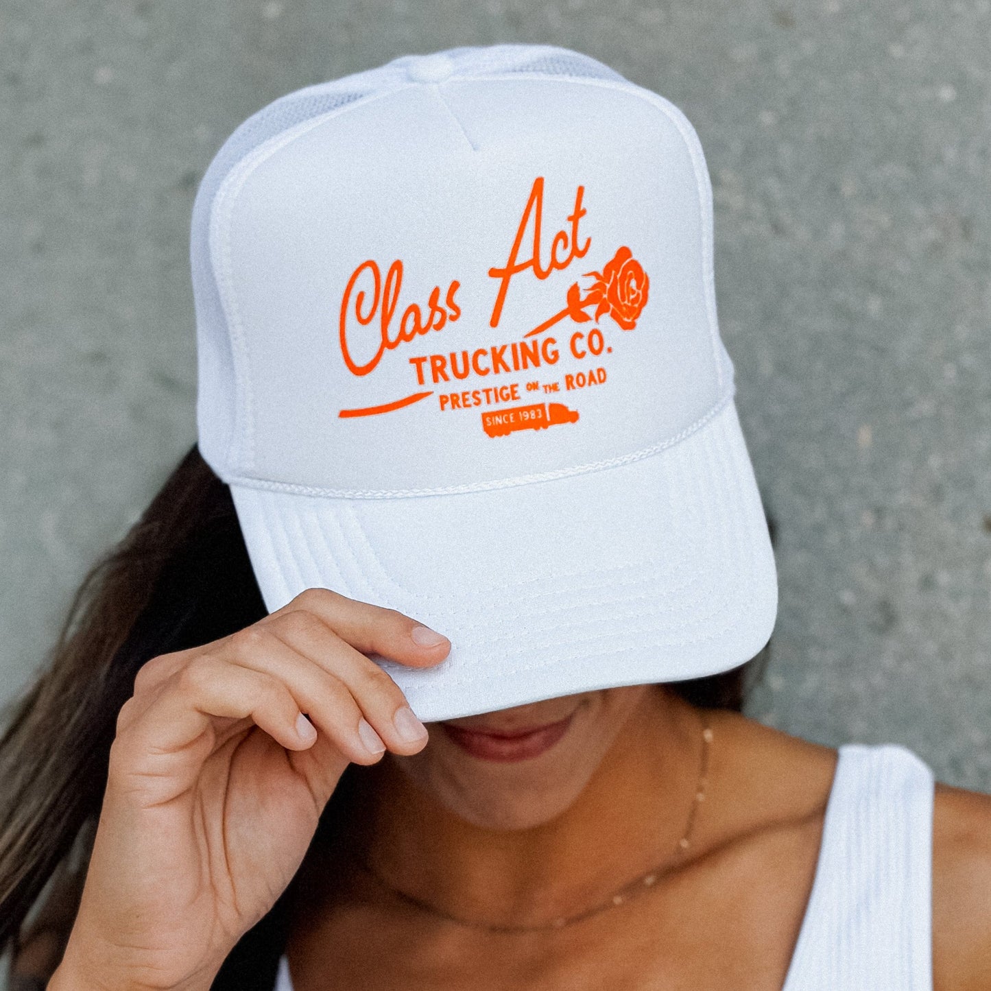 Class Act Trucking Trucker Hat (White)