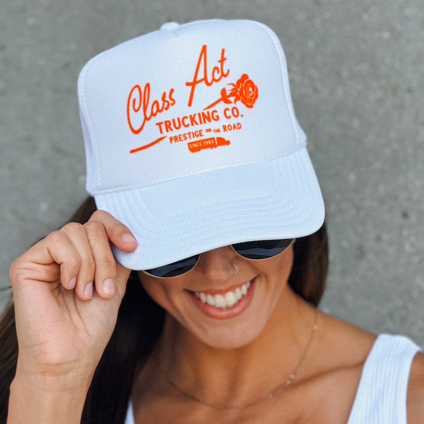 Class Act Trucking Trucker Hat (White)