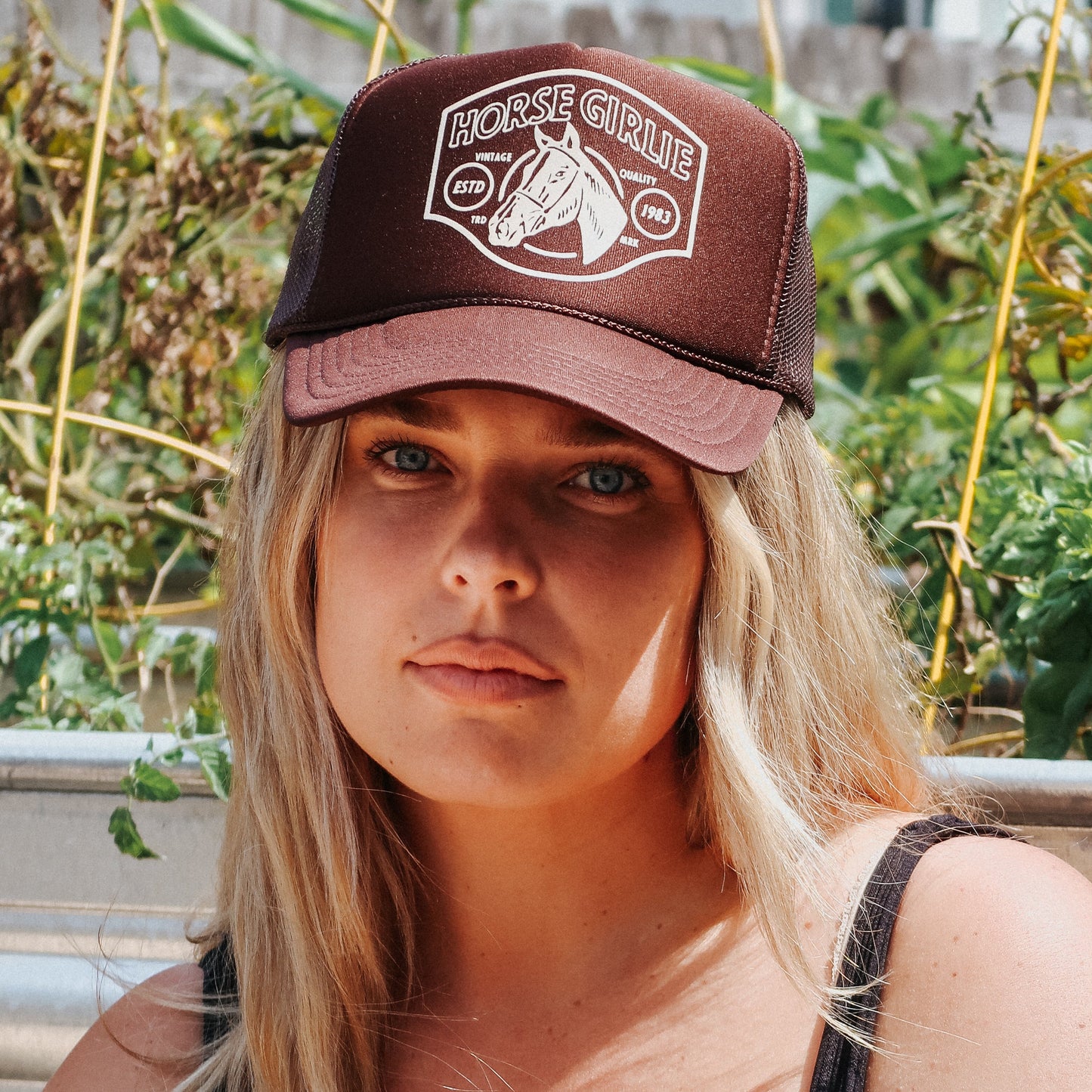 Horse Girlie Trucker Hat (Brown)