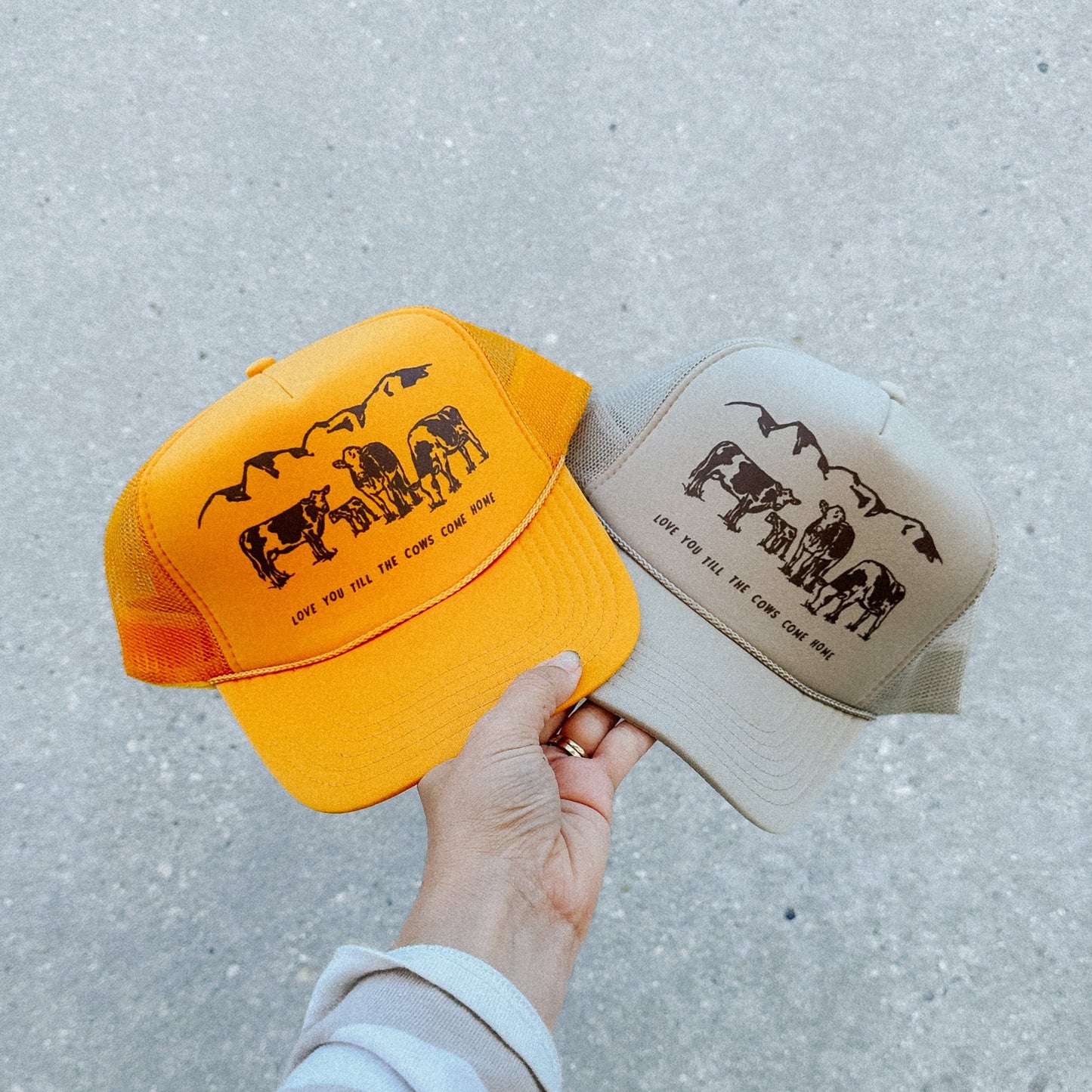 Cows Come Home Trucker Hat (Khaki)